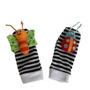Cabina Home Foot Finder Baby Socks Colorful Insect Rattles Infant Sz 0-12 Months